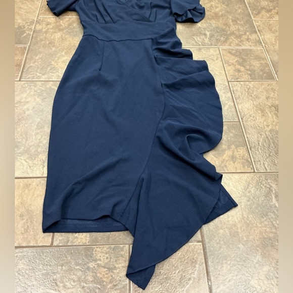 😳BUY 1,GET 2 FREE😳 Elegant Navy Blue Dress - Picture 3 of 4